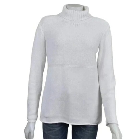 J. Jill Sweaters - J Jill Turtleneck Knit  Sweater White Long Sleeve Size Medium